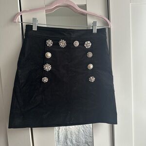 veronica beard black velvet skirt size 2